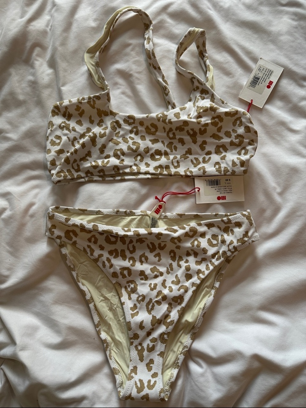 NWT SOLID & STRIPED Brody Leopard-Print Bikini Set